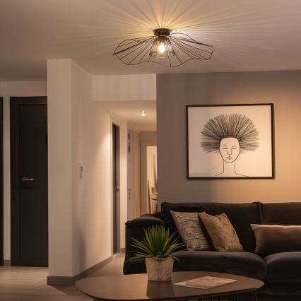 Brilagi - Plafonnier LED en saillie CERIA WIRE 1xE27/40W/230V Ø 80 cm noir