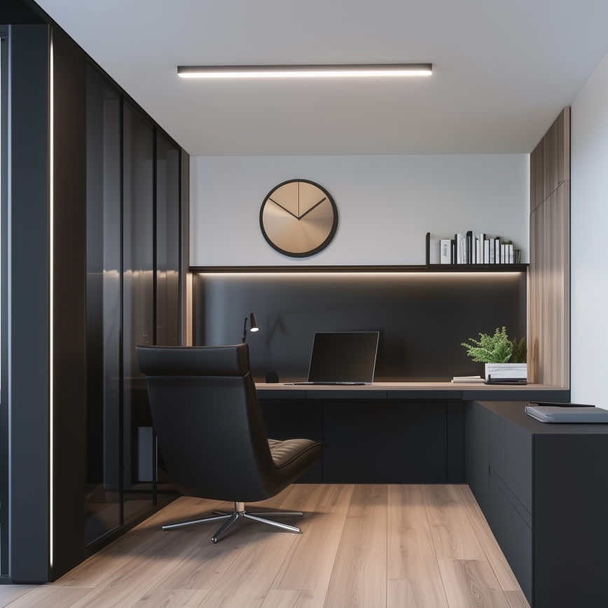 Brilagi - Plafonnier LED en saillie FULLDAY LED/30/40/50W/230V 2700/4000/6000K 150 cm UGR19 noir