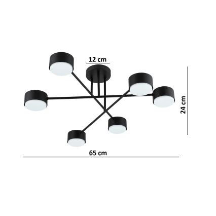 Brilagi - Plafonnier LED en saillie MONO 6xGX53/30W/230V noir
