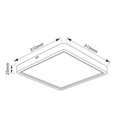 Brilagi - Plafonnier LED ESTELA SQUARE LED/24W/230V 31x31 cm noir