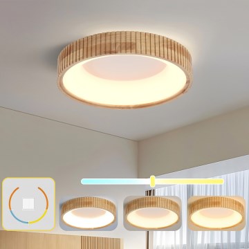 Brilagi - Plafonnier LED FALCON WOOD MODERN LED/30W/230V 3000/4000/6000 K Ø 45 cm en bois