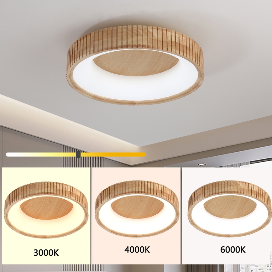 Brilagi - Plafonnier LED FALCON WOOD MODERN LED/30W/230V 3000/4000/6000K Ø 45 cm bois