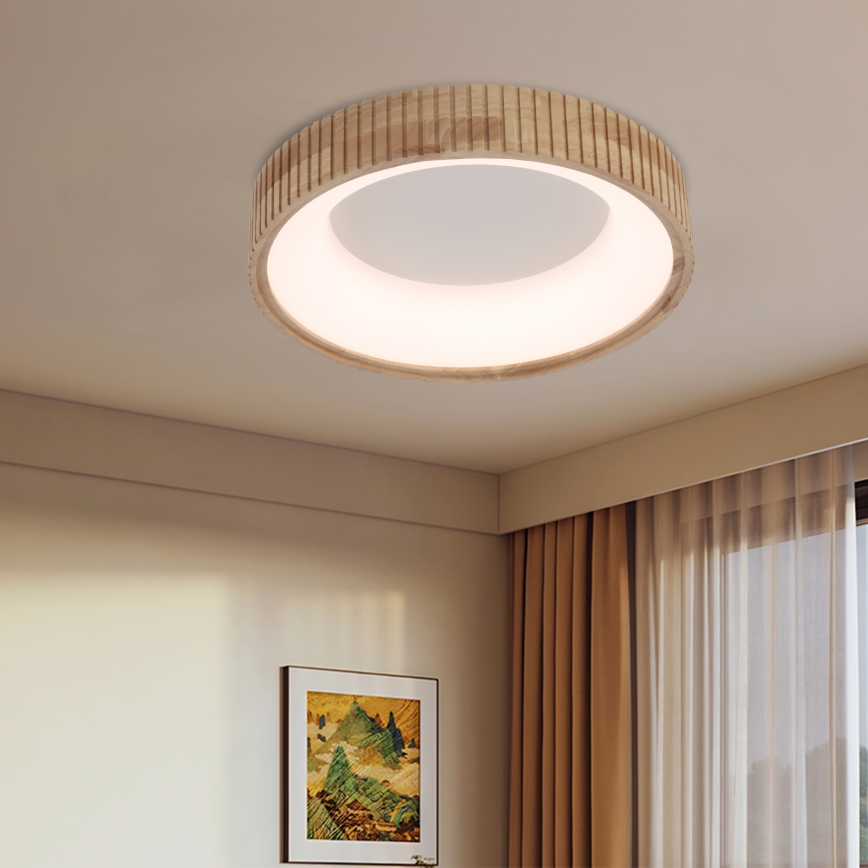 Brilagi - Plafonnier LED FALCON WOOD MODERN LED/30W/230V 3000/4000/6000 K Ø 45 cm en bois