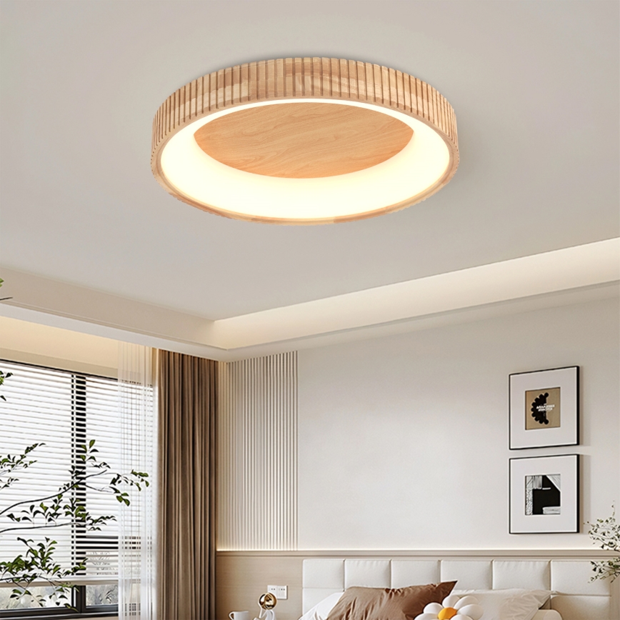 Brilagi - Plafonnier LED FALCON WOOD MODERN LED/40W/230V 3000/4000/6000K Ø 60 cm bois