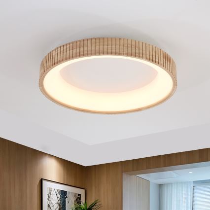 Brilagi - Plafonnier LED FALCON WOOD MODERN LED/40W/230V 3000/4000/6000K Ø 60 cm bois