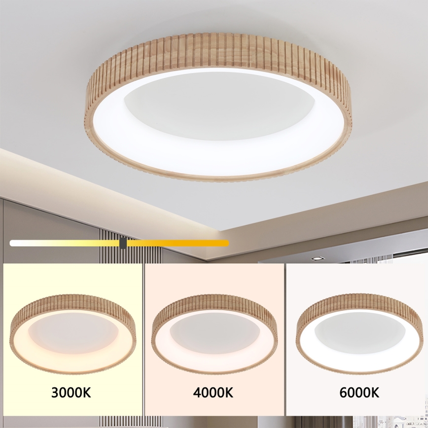 Brilagi - Plafonnier LED FALCON WOOD MODERN LED/40W/230V 3000/4000/6000K Ø 60 cm bois