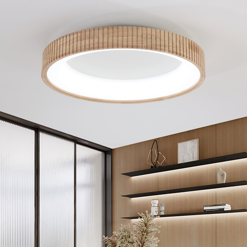 Brilagi - Plafonnier LED FALCON WOOD MODERN LED/40W/230V 3000/4000/6000K Ø 60 cm bois