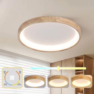 Brilagi - Plafonnier LED FALCON WOOD MODERN LED/60W/230V 3000/4000/6000K Ø 80 cm bois