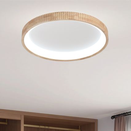 Brilagi - Plafonnier LED FALCON WOOD MODERN LED/60W/230V 3000/4000/6000K Ø 80 cm bois