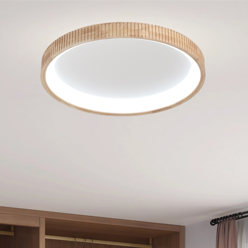 Brilagi - Plafonnier LED FALCON WOOD MODERN LED/60W/230V 3000/4000/6000K Ø 80 cm bois