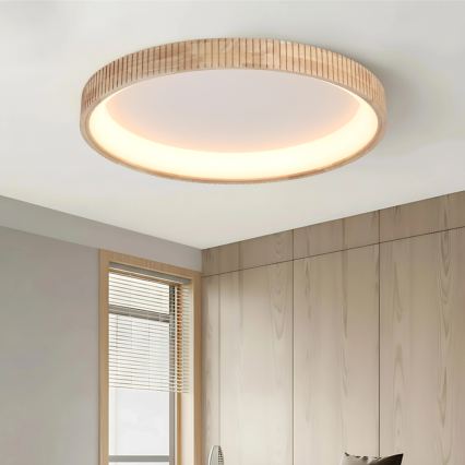 Brilagi - Plafonnier LED FALCON WOOD MODERN LED/60W/230V 3000/4000/6000K Ø 80 cm bois