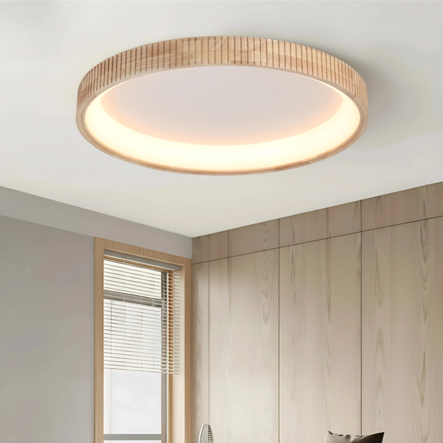 Brilagi - Plafonnier LED FALCON WOOD MODERN LED/60W/230V 3000/4000/6000K Ø 80 cm bois