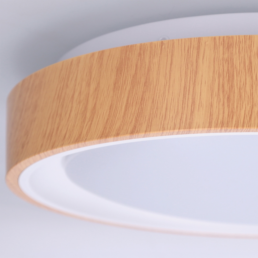 Brilagi - Plafonnier LED FLOCO LED/24W/230V Ø 30 cm décor bois/blanc