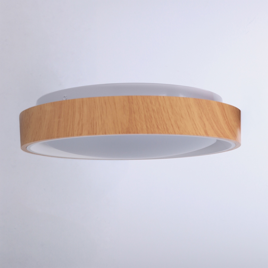 Brilagi - Plafonnier LED FLOCO LED/24W/230V Ø 30 cm décor bois/blanc