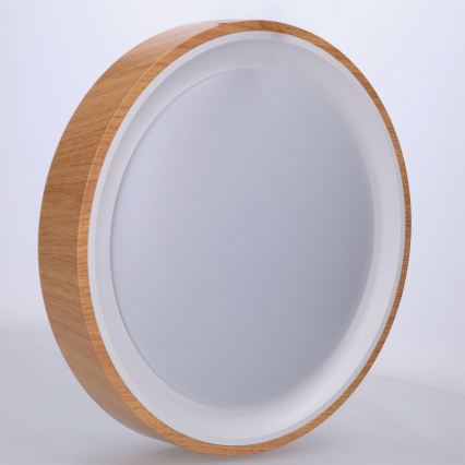 Brilagi - Plafonnier LED FLOCO LED/24W/230V Ø 30 cm décor bois/blanc