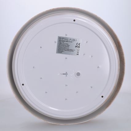 Brilagi - Plafonnier LED FLOCO LED/24W/230V Ø 30 cm décor bois/blanc