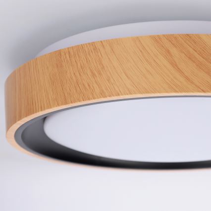 Brilagi - plafonnier LED FLOCO LED/24W/230V Ø 30 cm décor bois/noir