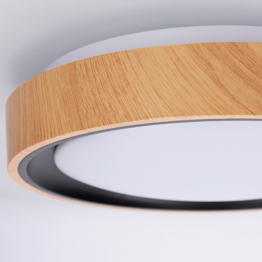 Brilagi - plafonnier LED FLOCO LED/24W/230V Ø 30 cm décor bois/noir