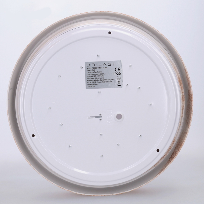 Brilagi - plafonnier LED FLOCO LED/24W/230V Ø 30 cm décor bois/noir