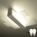 Brilagi - Plafonnier LED HERA 2xE27/7,5W/230V 43x43 cm blanc