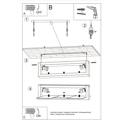 Brilagi - Plafonnier LED HERA 2xE27/7,5W/230V 43x43 cm bois