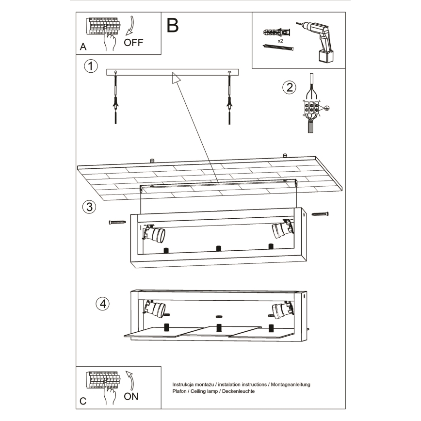 Brilagi - Plafonnier LED HERA 2xE27/7,5W/230V 43x43 cm bois