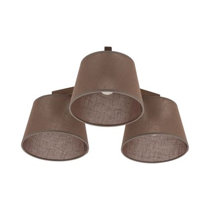BRILAGI - Plafonnier LED LATTE 3xE27/15W/230V pin/marron