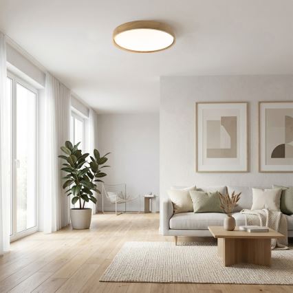 Brilagi - Plafonnier LED MANAROLA PLAIN 36W/230V 3000K Ø 48 cm, finition chêne