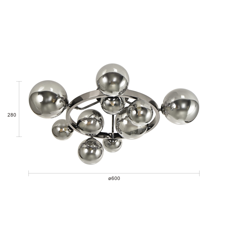 Brilagi - Plafonnier LED MILLA 10xG9/3W/230V chrome brillant/fumé