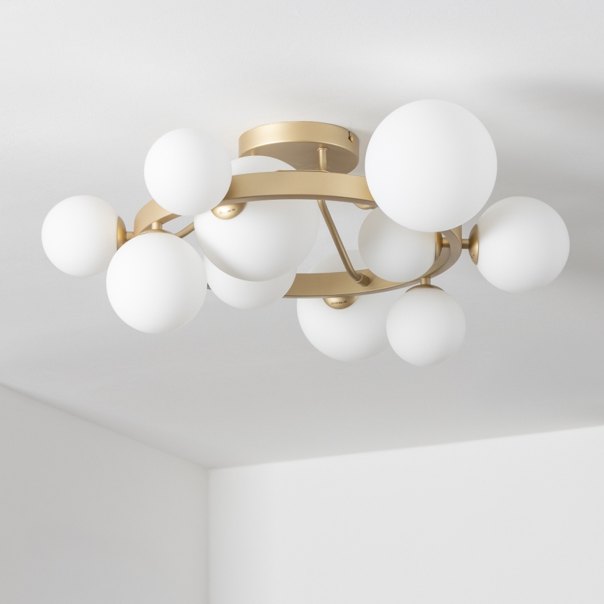 Brilagi - Plafonnier LED MILLA 10xG9/3W/230V doré/blanc