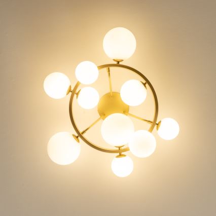 Brilagi - Plafonnier LED MILLA 10xG9/3W/230V doré/blanc