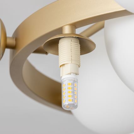 Brilagi - Plafonnier LED MILLA 10xG9/3W/230V doré/blanc