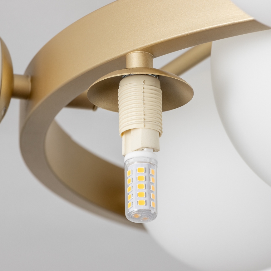 Brilagi - Plafonnier LED MILLA 10xG9/3W/230V doré/blanc