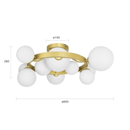 Brilagi - Plafonnier LED MILLA 10xG9/3W/230V doré/blanc