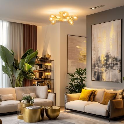 Brilagi - Plafonnier LED MILLA 10xG9/3W/230V doré