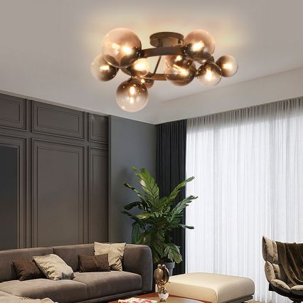 Brilagi - Plafonnier LED MILLA 10xG9/3W/230V marron/marron fumé