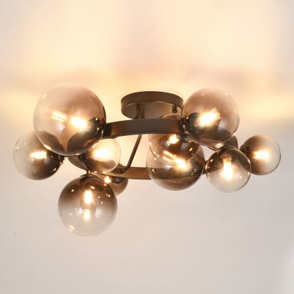 Brilagi - Plafonnier LED MILLA 10xG9/3W/230V marron/marron fumé