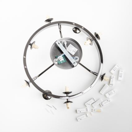 Brilagi - Plafonnier LED MILLA 10xG9/3W/230V noir chromé/verre fumé