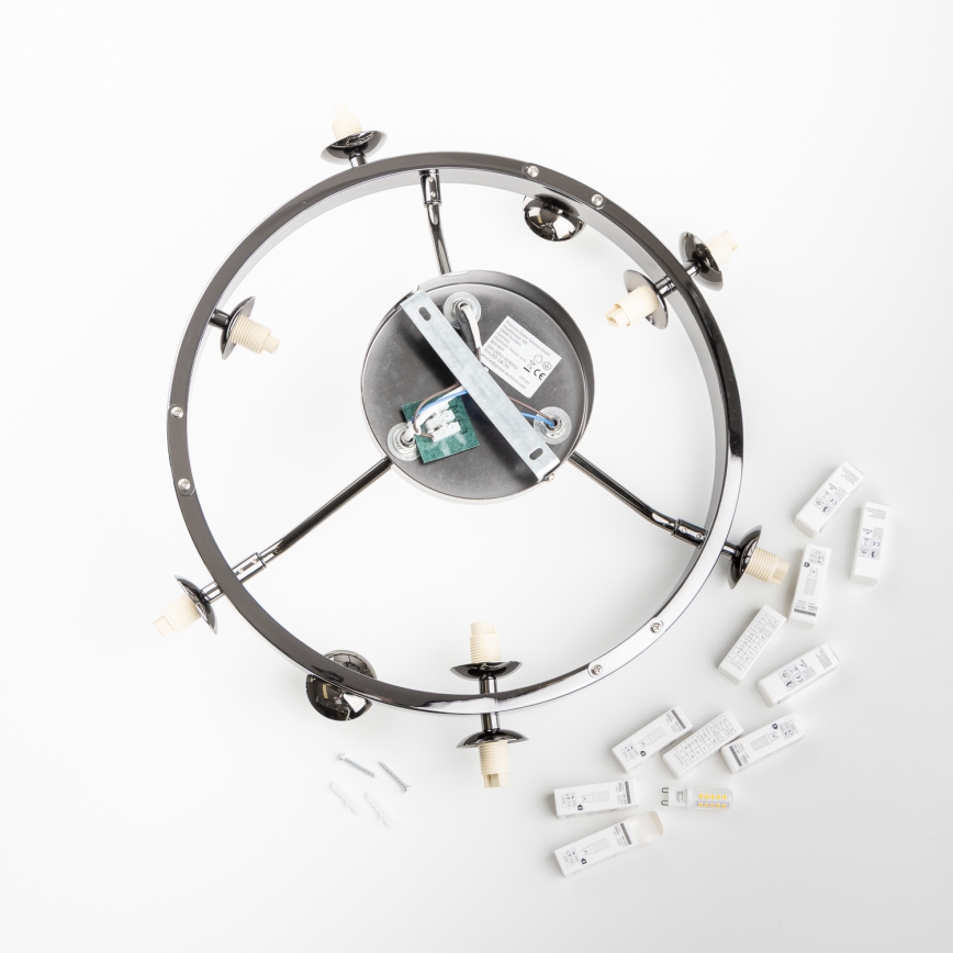 Brilagi - Plafonnier LED MILLA 10xG9/3W/230V noir chromé/verre fumé