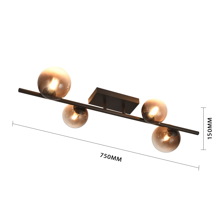 Brilagi - Plafonnier LED MILLA 4xG9/3W/230V brun/marron fumé