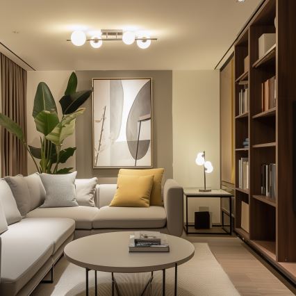 Brilagi - Plafonnier LED MILLA 4xG9/3W/230V, montage en saillie, noir chromé/blanc