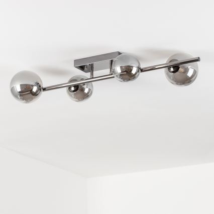 Brilagi - Plafonnier LED MILLA 4xG9/3W/230V noir chromé/fumé