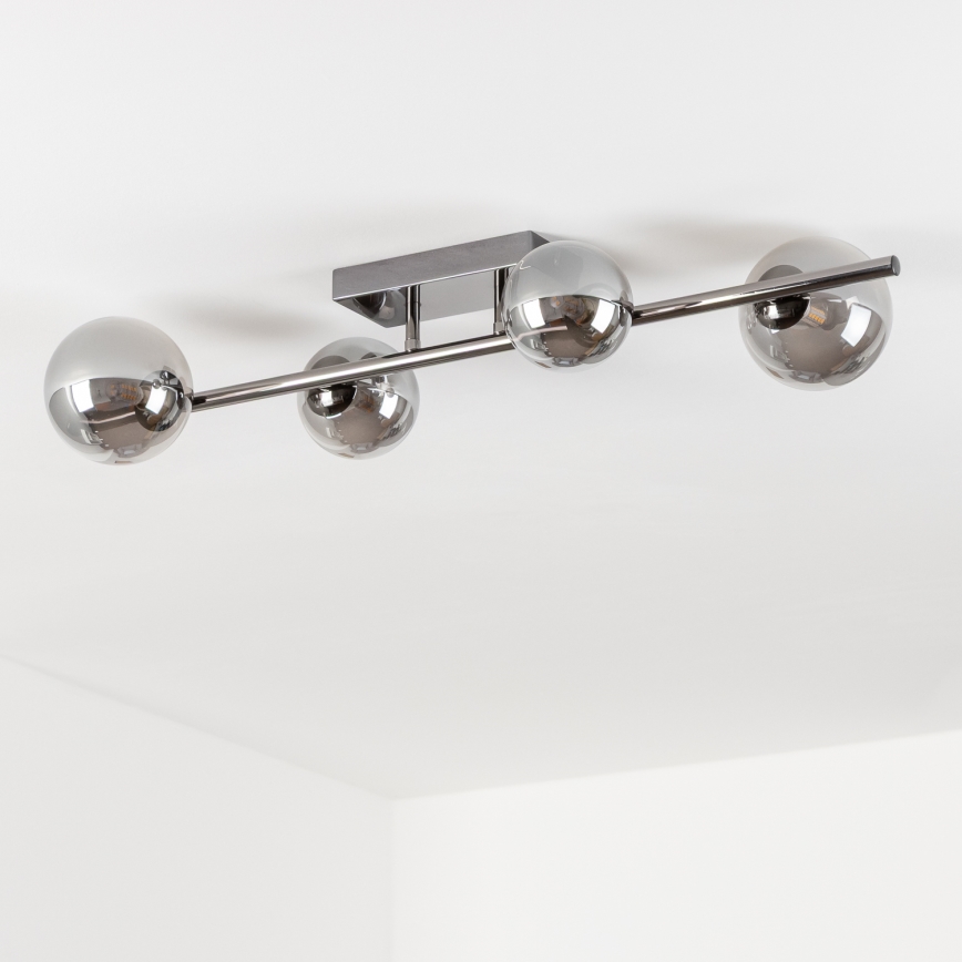 Brilagi - Plafonnier LED MILLA 4xG9/3W/230V noir chromé/fumé