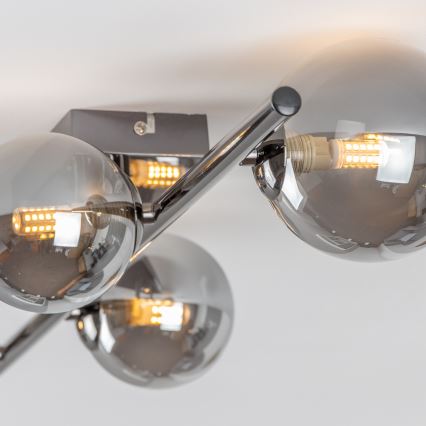 Brilagi - Plafonnier LED MILLA 4xG9/3W/230V noir chromé/fumé