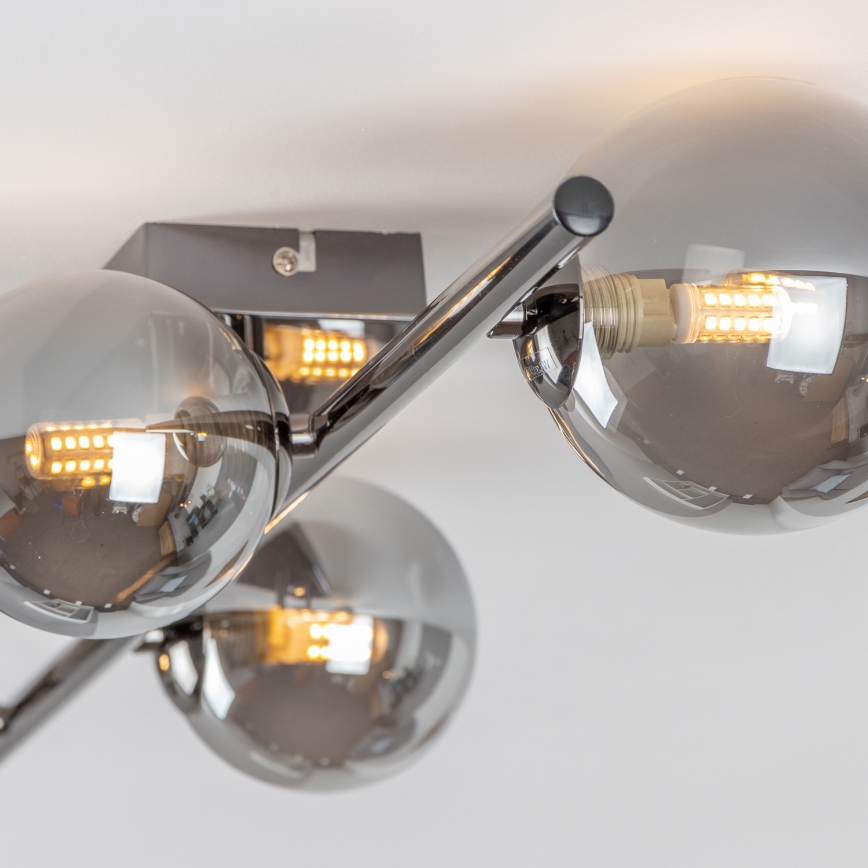 Brilagi - Plafonnier LED MILLA 4xG9/3W/230V noir chromé/fumé