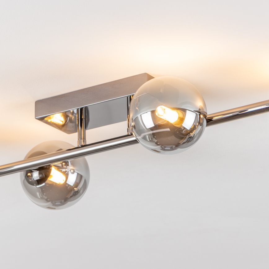 Brilagi - Plafonnier LED MILLA 4xG9/3W/230V noir chromé/fumé