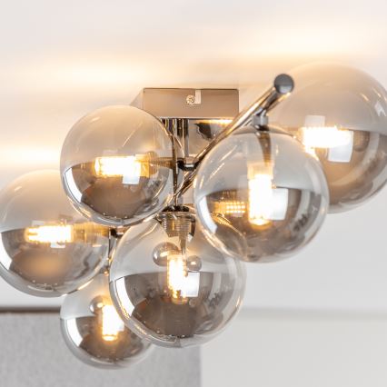 Brilagi - Plafonnier LED MILLA 7xG9/3W/230V chrome brillant/fumé