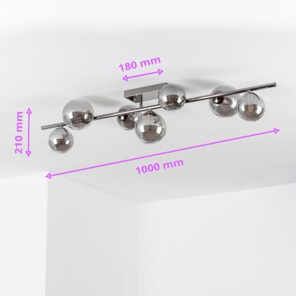 Brilagi - Plafonnier LED MILLA 7xG9/3W/230V chrome brillant/fumé