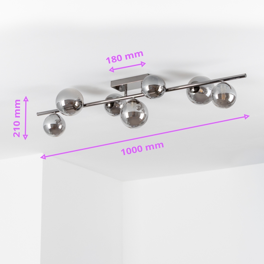 Brilagi - Plafonnier LED MILLA 7xG9/3W/230V chrome brillant/fumé