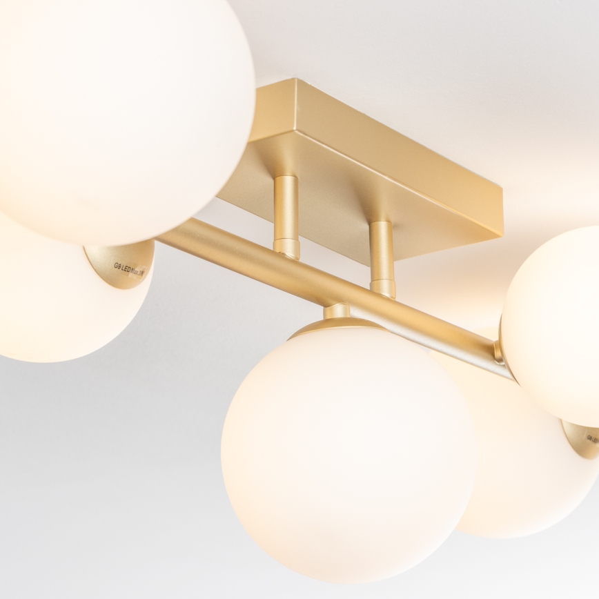 Brilagi - Plafonnier LED MILLA 7xG9/3W/230V doré/blanc